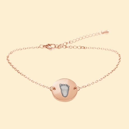Armband Kate rosé mit 3D Babyfußabdruck