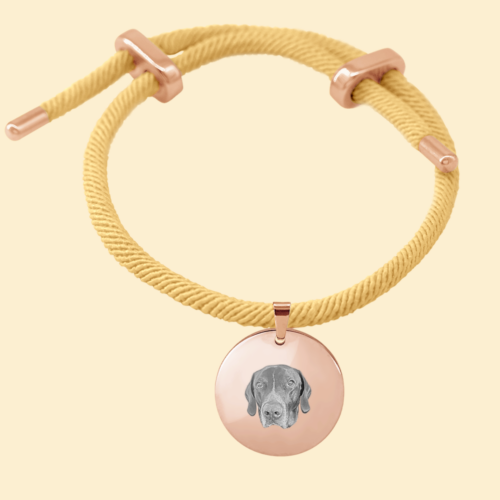 Glücksarmband Rund beige/rosé mit Bild