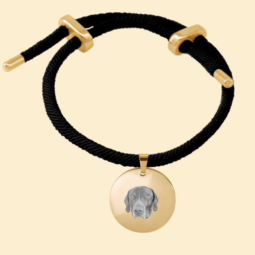 Glücksarmband Rund schwarz/gold mit Bild