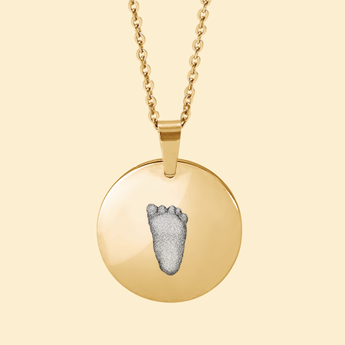 Kette Rund gold mit 3D Babyfußabdruck