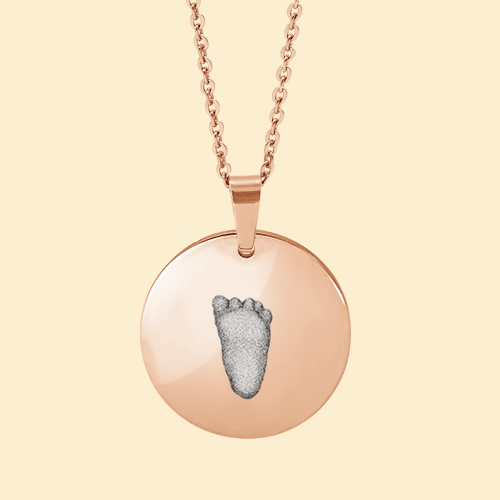 Kette Rund rosé mit 3D Babyfußabdruck